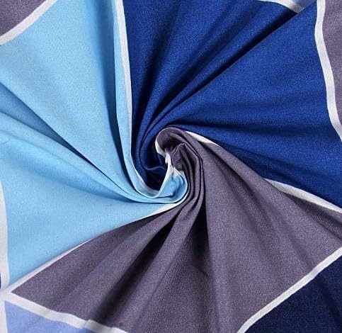 Image of Glace Cotton Single Bedsheet 60x90 Inches with 1 Pillow Cover - Blue Geometric 3D Cube Pattern Sheet - Soft Flat Bedsheet for Single Bed Kids Room Hostel Decor - Blue Geometric