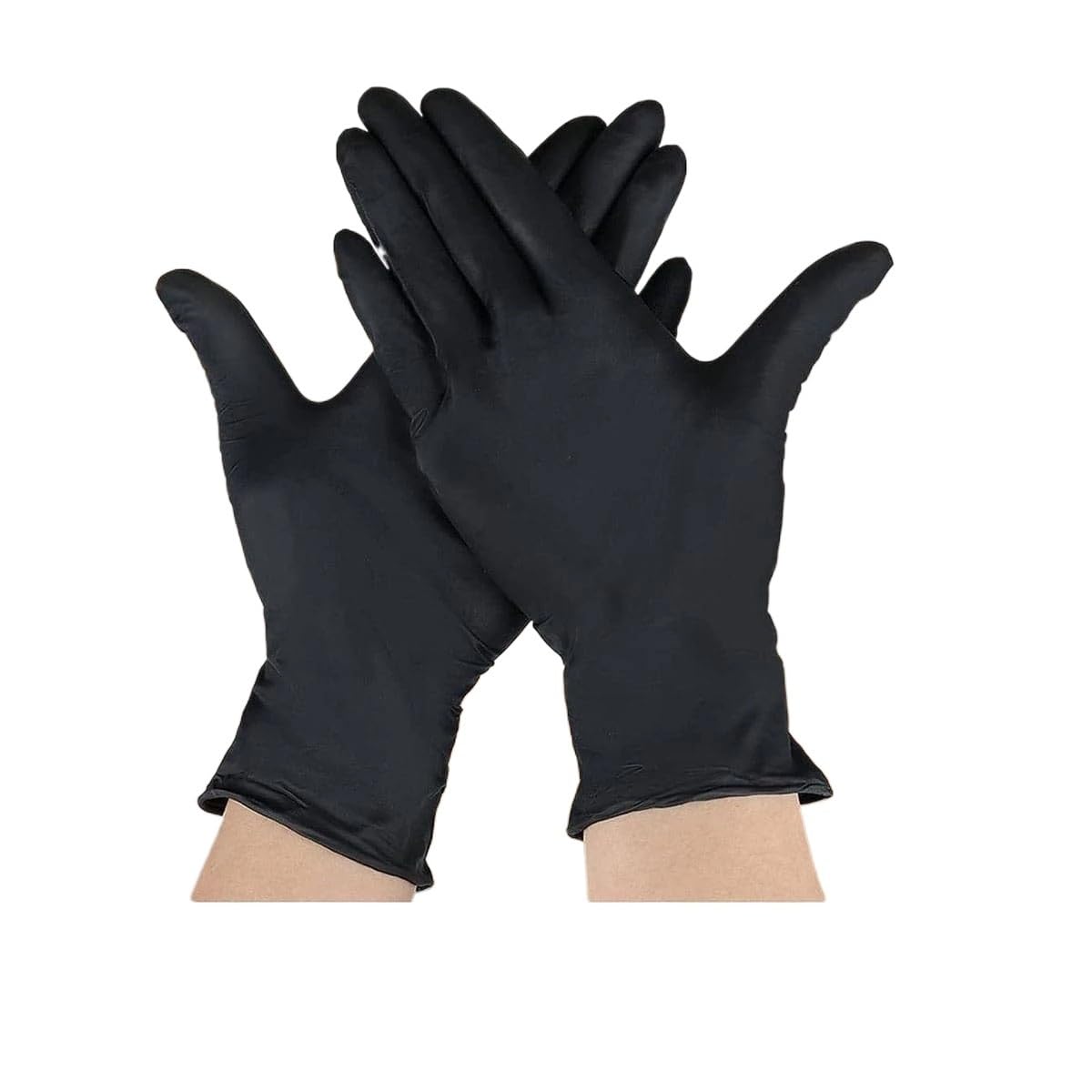 100 guantes de nitrilo negros for comedor, laboratorio, salón belleza, odontología, examen civil(M)