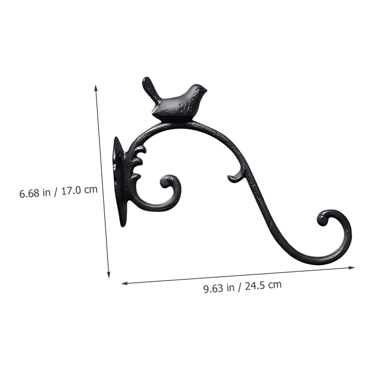 Crochet Support en Jardinière Noir pour Fer Suspendue Mural Stable