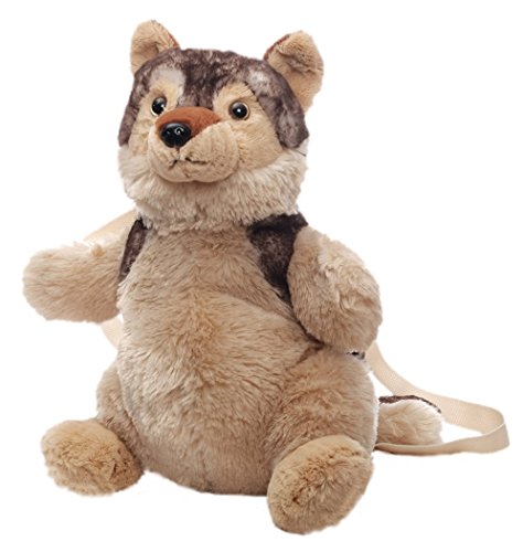 Preisvergleich Produktbild Inware 6506 - Kinder Rucksack, Motiv Wolf Lupus, beige / braun