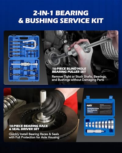 Image of OMT 26pc Bearing Press Kit & Blind Hole Collet Bearing Puller Extractor Set