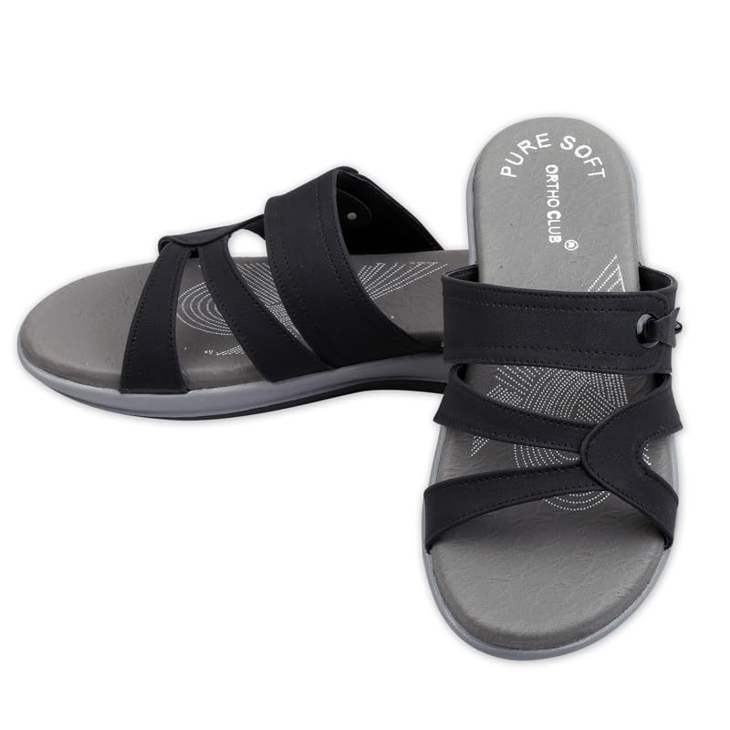 Image of ORTHO CLUB Women Orthopedic Comfort Slippers | Soft Cushioned Footbed | Anti-Slip Sole | Lightweight Daily Wear Sandals for Home & Outdoor Use