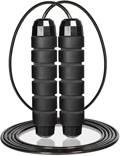 Paquete de 2 cuerdas de saltar, cable de cuerda para saltarcuerda con rodamientos de bolas para mujeres, hombres y niños, cuerda de saltar de acero