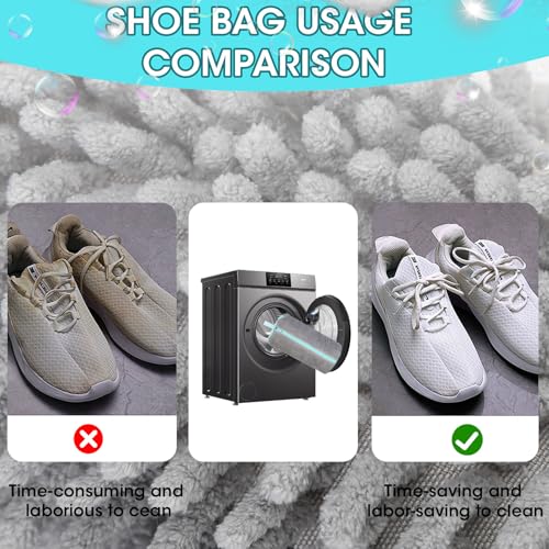 Cong.Lai Schuhwaschbeutel Waschmaschine 1Stück: 2025 Neu AufgerüStet Wiederverwendbarer Sneaker Waschbeutel für Alle Schuharten Und -Größen Schonen Sowohl Schuhe als Auch Waschmaschine (Grau)