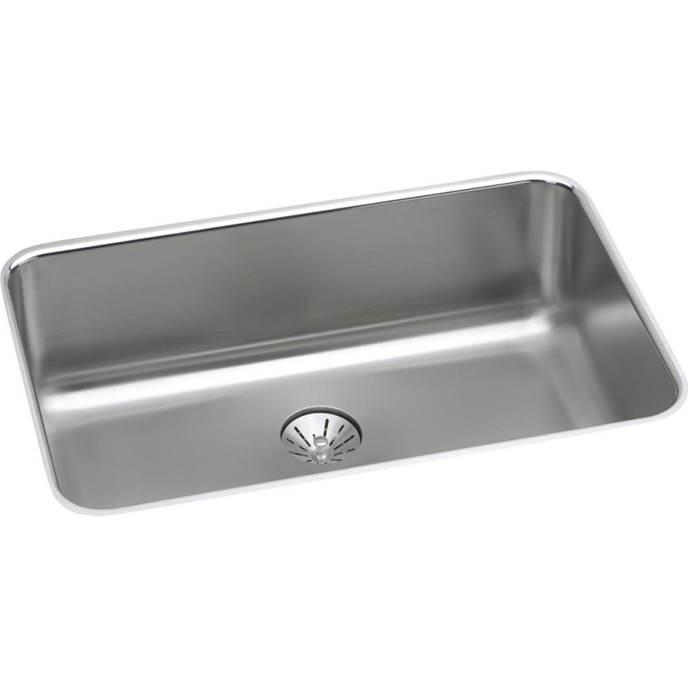 ELUH2416PD Lustertone Classic Single Bowl Undermount Stainless Steel Sink with Perfect Drain,26.28 x 12.51 x 30.66 inches