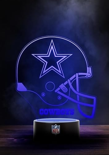 Great Branding Dallas Cowboys NFL LED Lampe Licht Logo Helm, Wechselmodus mit 6 unterschiedlichen Farben