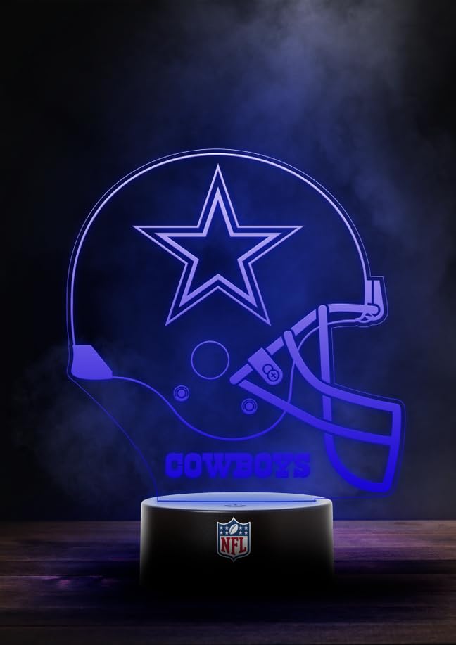 Dallas Cowboys NFL lampa LED z logo kasku, tryb zmienny z 6 różnymi kolorami