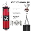 ZERUIDM-Hanging-Punching-Bag-Set-Unfilled-Heavy-Boxing-Bags-Kickboxing-Bag-for-Adults-Kids-Youth-Boxing-Set-with-Hand-Wraps-Punching-Bag-Hangers-for-MMA-Muay-Thai-Karate-Taekwondo-Training ZERUIDM Hanging Punching Bag Set Unfilled, Heavy Boxing Bag Kickboxing Bag for Adults Kids, Youth Boxing Set with Hand Wraps, Punching Bag Hangers, for MMA Muay Thai Karate Taekwondo Training
