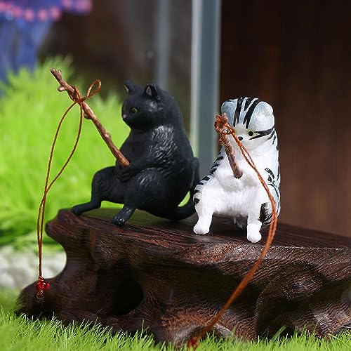Estatua de Gato Pescador Miniatura Kit 5 Piezas miniatura 4