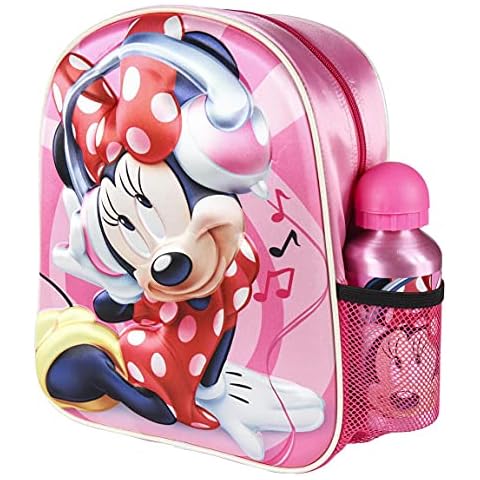 CERDÁ Mochila Infantil de Minnie Mouse con Botella de Agua Cover