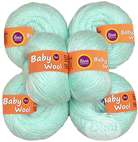 Image of 100% Acrylic Wool Grape Green 8 Pc Baby Wool 4 ply Wool Ball Hand Knitting Wool /Art Craft Soft Fingering Crochet Hook Yarn-OArt-EG