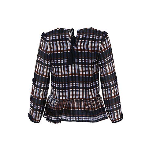 Image of Gini & Jony Girls Round Neck Checked Top