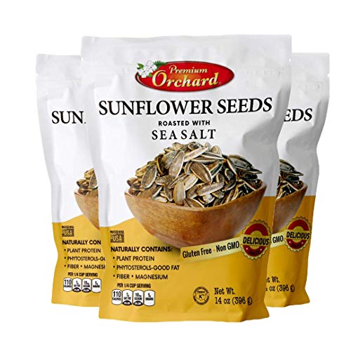 MIXED NUTS Roasted Sunflower Seeds by Premium Orchard - Original Lightly Salted Sunflower Seed In-Shell with Sea Salt Non GMO Gluten Free Snack Vegan KETO Friendly Snacks Low Carb Snack - 3 Bags - image 1