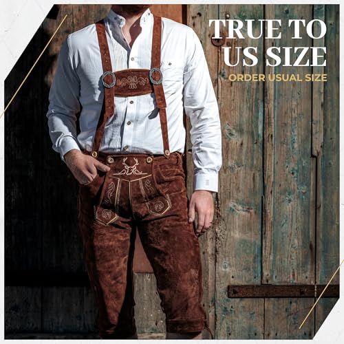 Image of BAVARIA TRACHTEN Men's Kneebound Lederhosen German Oktoberfest Knee Length