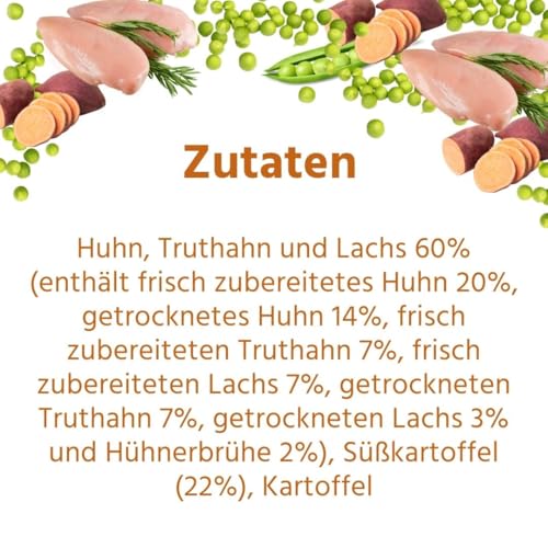 Wildfang® Hundefutter - Trocken - Getreidefreies Hundefutter - Premium Trockenfutter… (2 kg, Huhn mit Truthahn - Welpen)