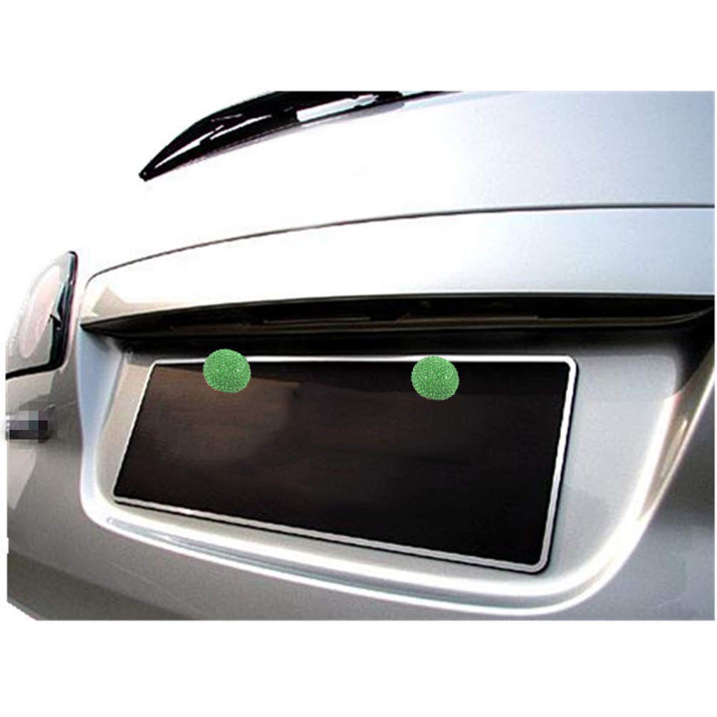 Wakauto License Plate Screws Fastener with Bling Rhinestone Bolt Caps Anti for Locking Car Tag (Green)
