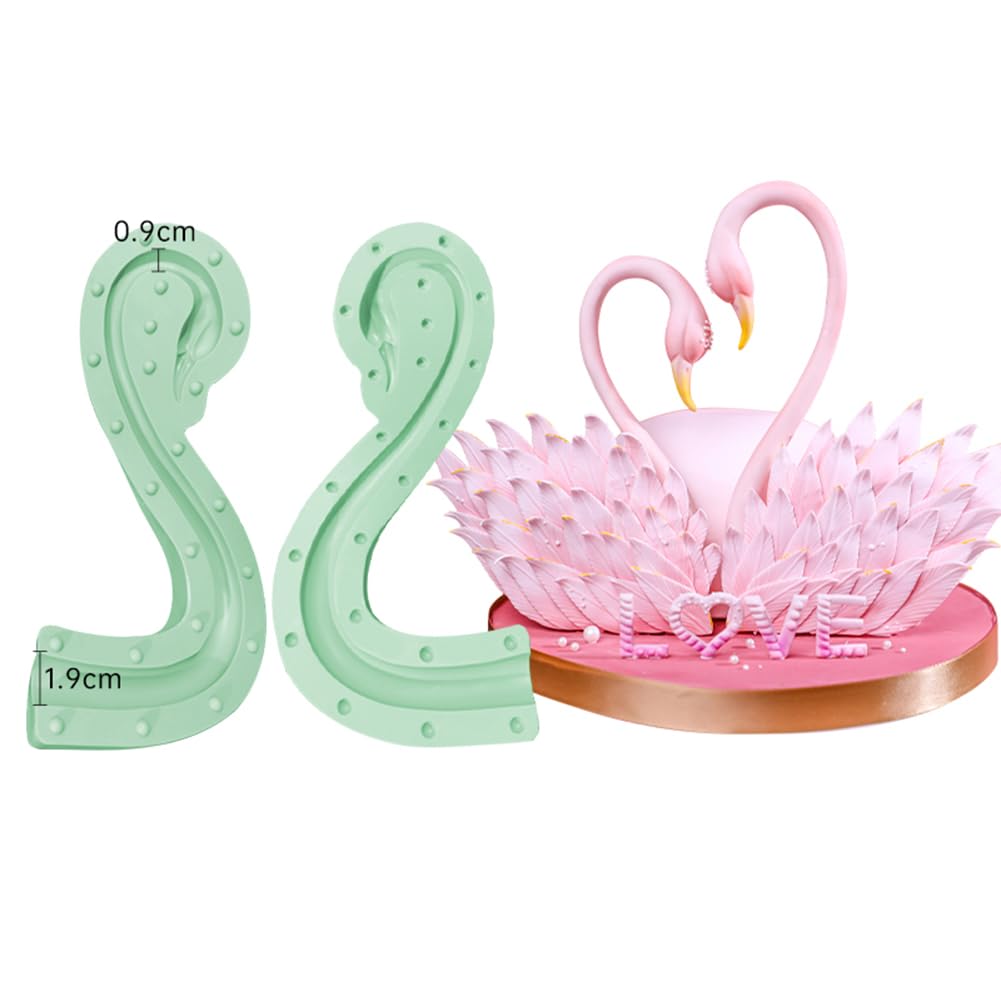 3D-Silikon-Fondant-Formen für selbstgemachte Flamingo-Hals, Schokolade, Süßigkeiten, Kuchendekoration, Dekoration (Schwan L)