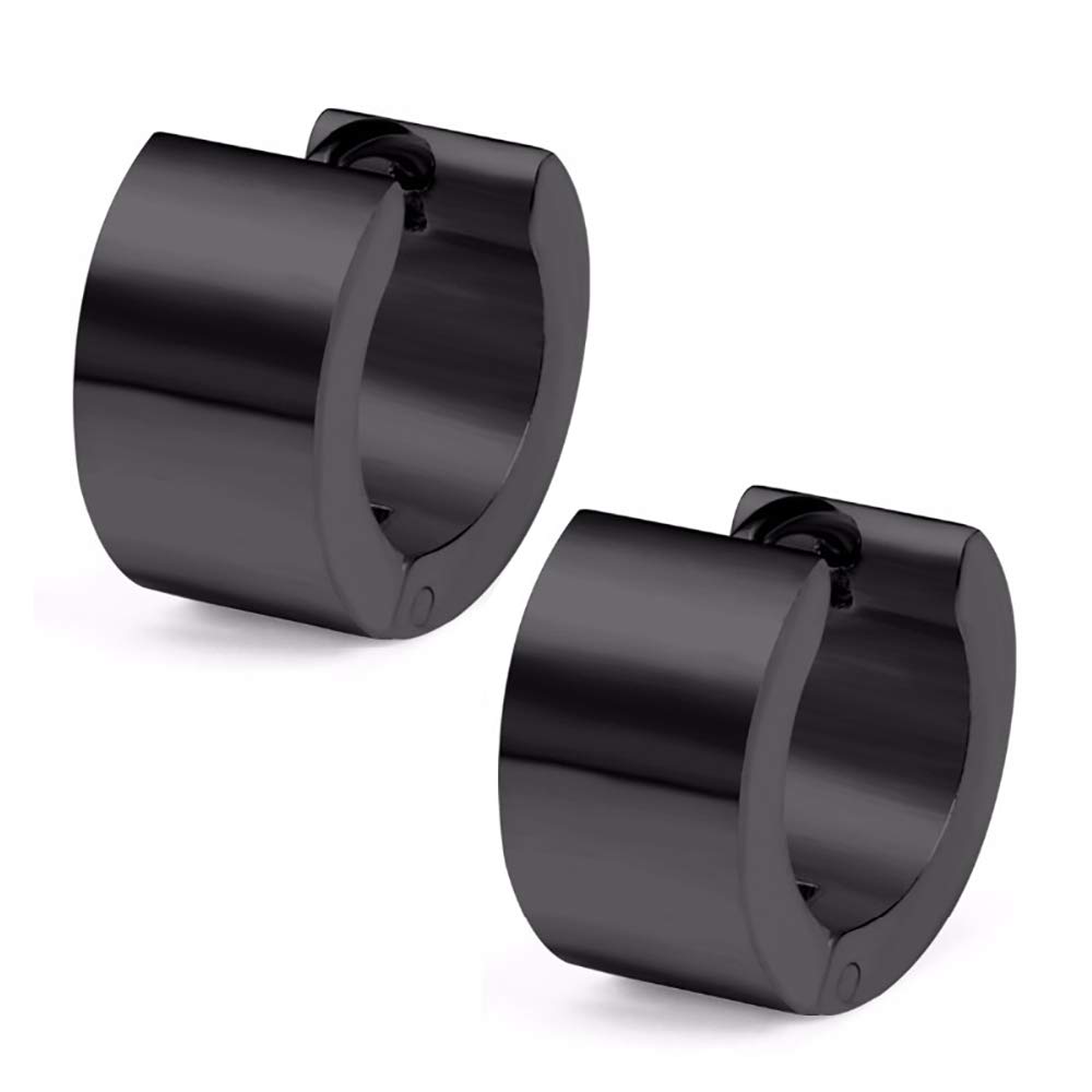 ZENSEZE0071 Men's Earrings in Matte Black Stainless Steel