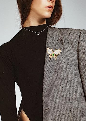 Image of Alilang Sparkling Zircon Seashell Butterfly Brooch Pin With Crystal Rhinestones For Wedding Party