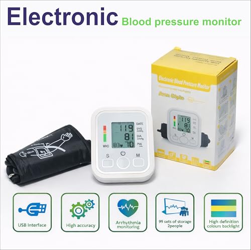Image of Fully Automatic Digital Blood Pressure Monitor with Intellisense Technology | Upper Arm BP Machine for Home Use | LCD Display | Accurate Hypertension Detector | Memory Function | Portable BP Checker