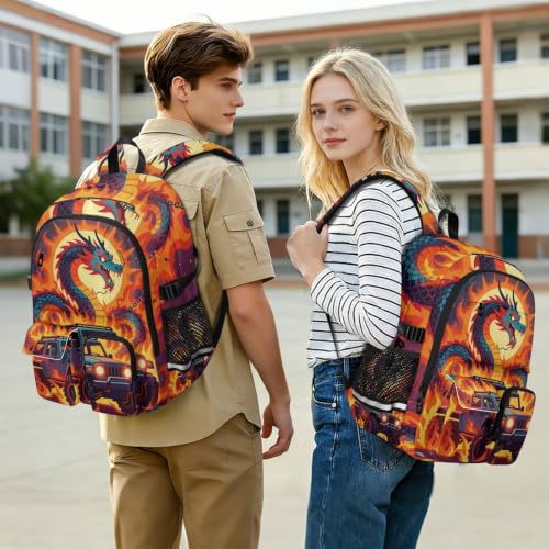 Mochilas para la escuela y universidad de dragón mítico ideal para el transporte diario de laptop 7