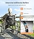 VOCIC U31 Rollstuhl faltbar leicht bis 150KG,Doppelbremsen Transportrollstuhl klappbar（17.5KG) mit Selbstantrieb für Senioren,60cm Pannensicher Hinterrad für Alle Terrain,5 Jahre Garantie Support|Grau