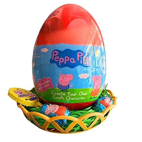 Peppa Pig pluche figuur DIY in XL paasei met chocolade paasgeschenk (Peppa Wutz) - Image 4