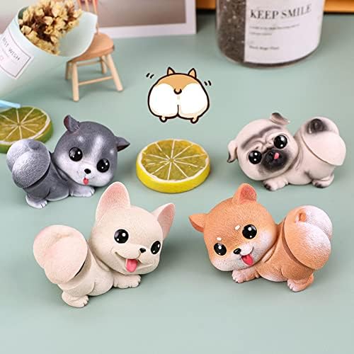 iSpchen Car Dash Decoration, Shaking Hip Toy Bobblehead Dolls Shaking Head Dog Ornament Resin Bobbing-Head Dog for Car Dash Board Decor Cute Car Dashboard Bobble Head Dog Decoration Pug