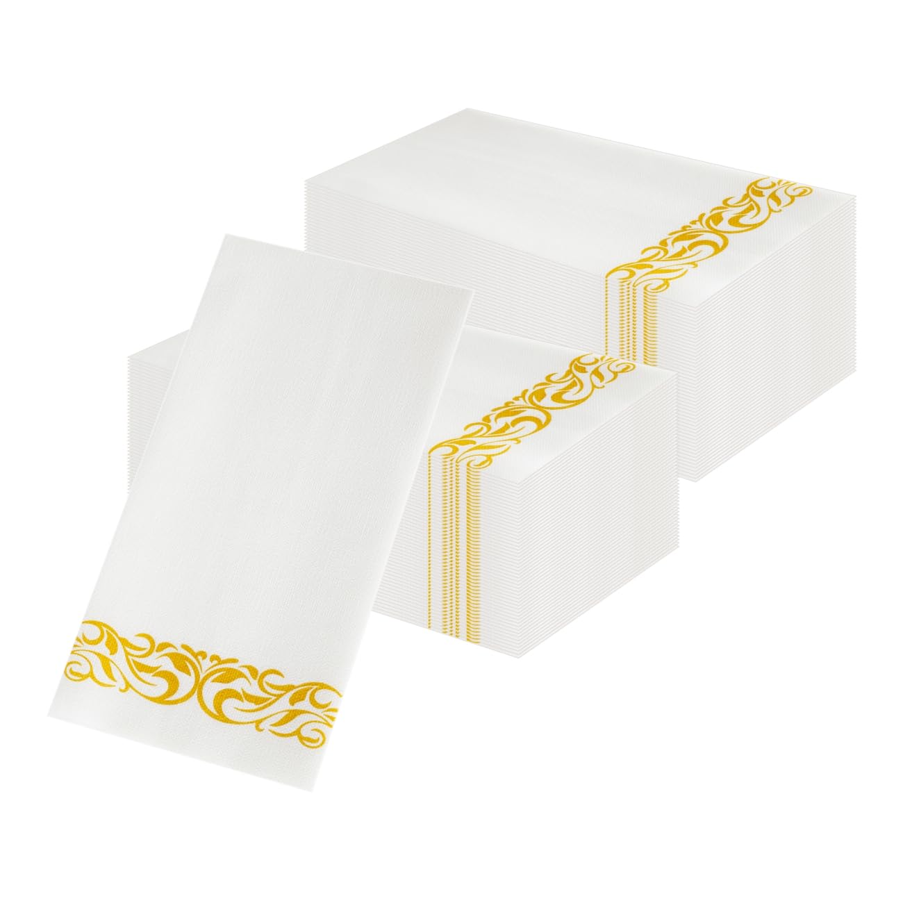 Confezione da 100 tovaglioli vintage barocchi effetto lino, 30 x 43 cm, tovaglioli testurizzati di alta qualità per eleganti tavoli