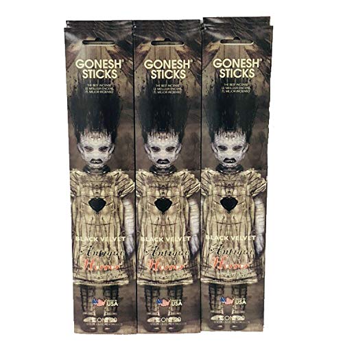 Gonesh Incense Sticks Antique Horror Black Velvet