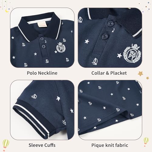 Image of Volunboy Baby Boy Summer Clothes Short Sleeve Polo Shirts Shorts Set Pique Beach Outfits