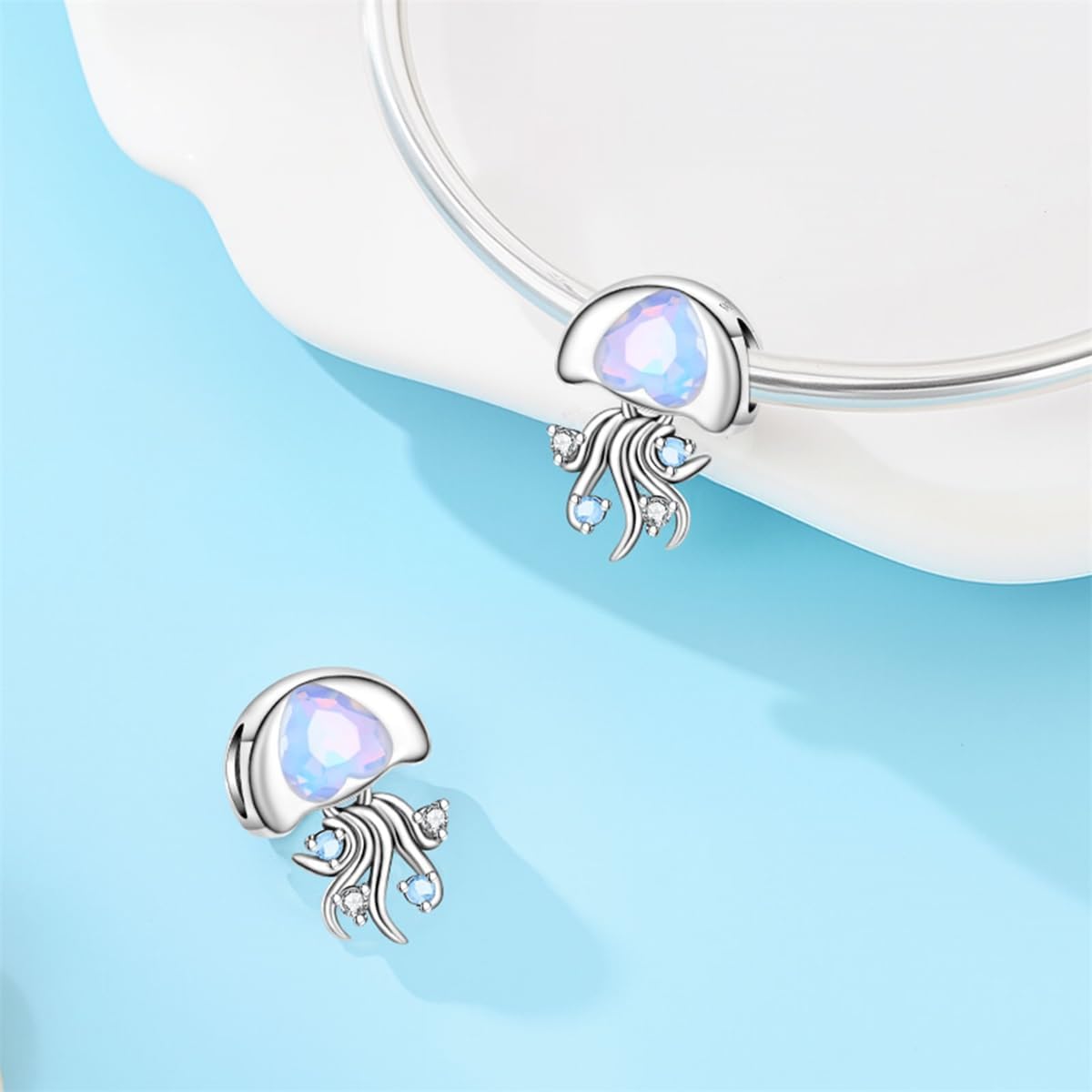 HONGRUI 925 Sterling Silver Charm for Bracelets Necklace Fashion Heart Bow Flower Family Butterfly Pendant Bead Charm for Women Festival jewelry gifts - Image 4