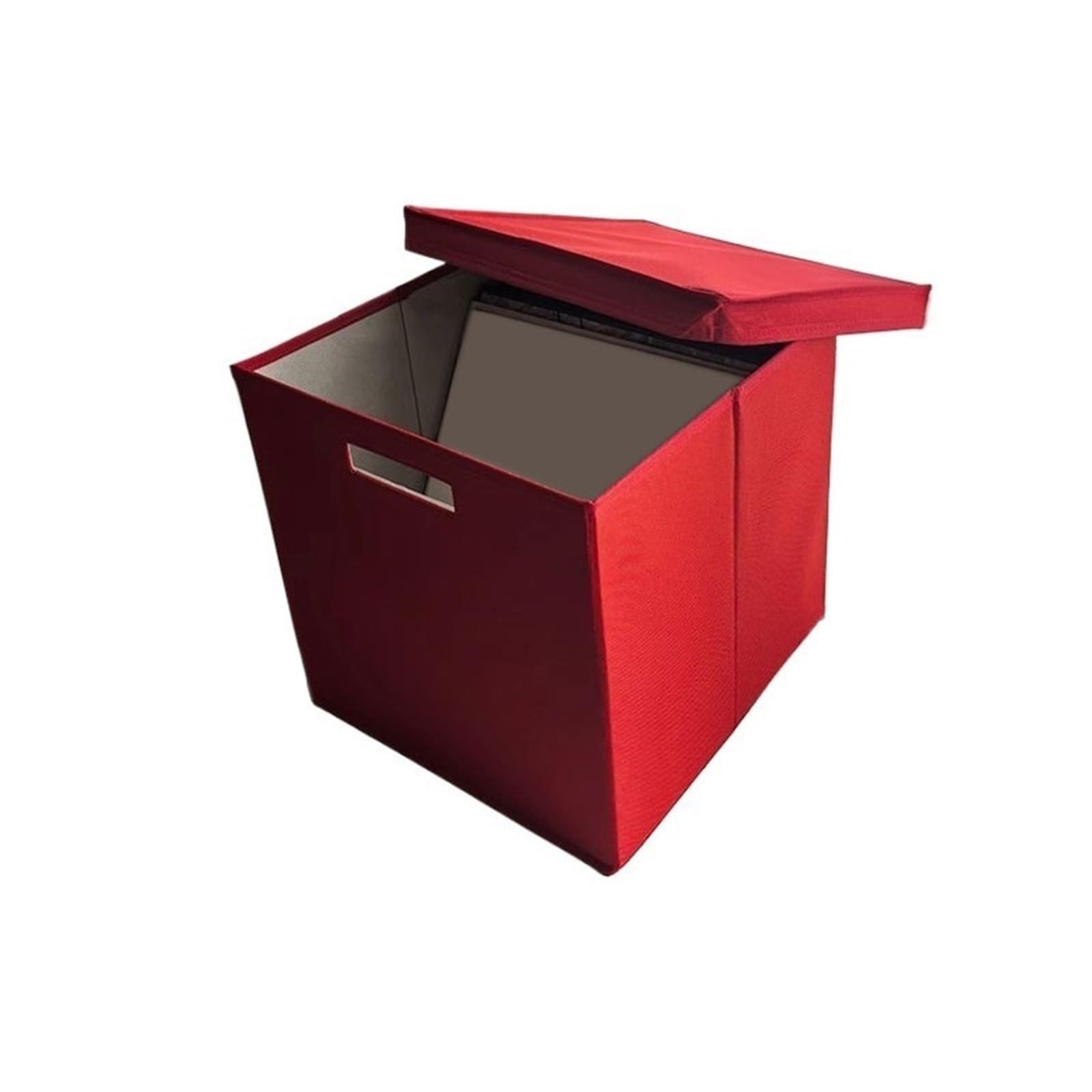 B3F7M4R9J2 CD stand Foldable Oxford Cloth Vinyl Record Box with Lid for Home Office Cardboard CD Storage Case(Red)