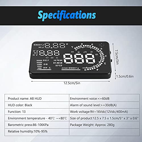 5.5'' HUD Head Display Multi-Color