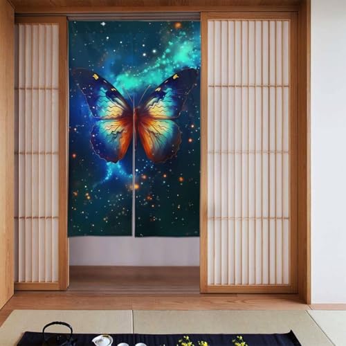ドアカーテン ファッション 暖簾長さ のれん シャワー 人気 色とりどりの蝶パーティション ブロック 部屋仕切り おしゃれ 間仕切り 目隠し プライバシー保護遮光断熱壁飾り壁掛け グッズ ロング 飾りトイレ キッチ 玄関 廊下 寝室 部屋 温泉 旅館 ホテ