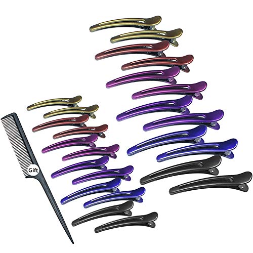 24PCS Hair Clips, Magicalmai Hair Styling Clips for Women Thick and Thin Hair Section Coloring Drying, Duckbill Non Slip Design of Professional Salon Hair Clips and DIY Accessories (Multi-colored)