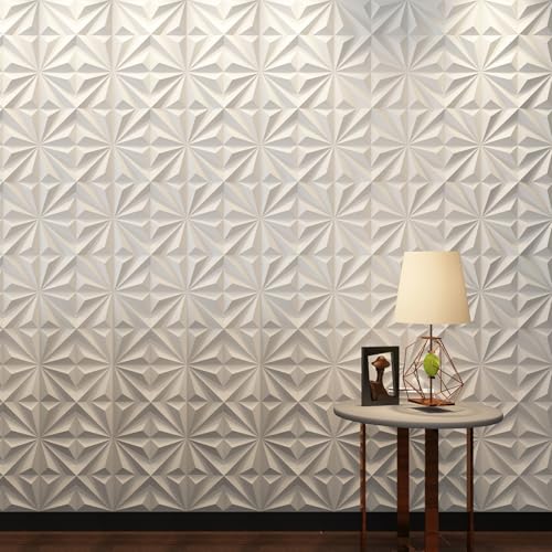 MIX3D Decorative 3D Wall Panels Star Textured PVC Wall Panels for Interior Wall Decor, 12''x12'' White Pack of 33 Tiles Cover 32 Sq. Ft MIX3D Decorative 3D Wall Panels Star Textured PVC Wall Panels for Interior Wall Decor, 12''x12'' White Pack of 33 Tiles Cover 32 Sq. Ft