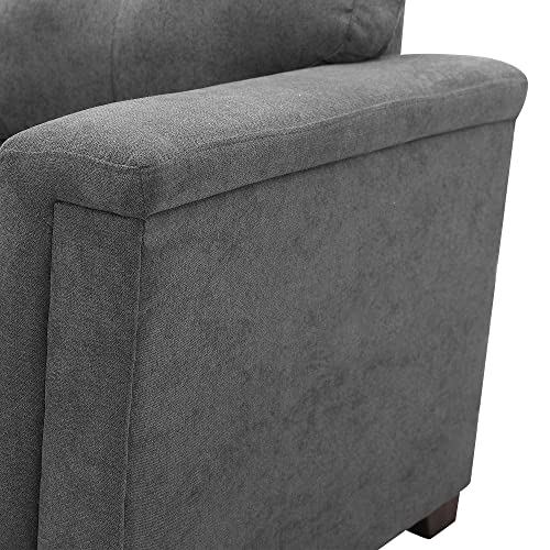 Lilola Home Woven Sleeper Sectional Sofa Chaise With Usb Charger And Tablet Pocket, Gray #TOP5