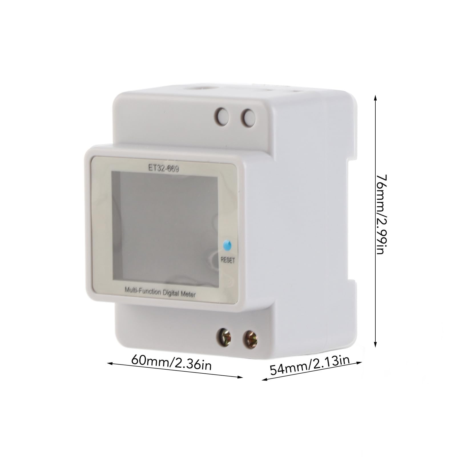 Watt Hour Meter, Supports 22 KW Power Single Phase Electricity Meter for Voltage Current Power Frequency Power Factor AC40.0 to 300.0V