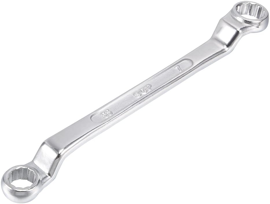 uxcell 5.5mm x 7mm Metric 12 Point Offset Double Box End Wrench Chrome Plated, Cr-V
