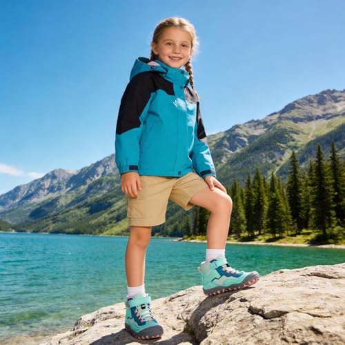 Image of Mishansha Kids Water Resistant Hiking Boots, Boys Girls Anti Collision Anti-Skid Athletic Outdoor Ankle Adventure Trekking Shoes