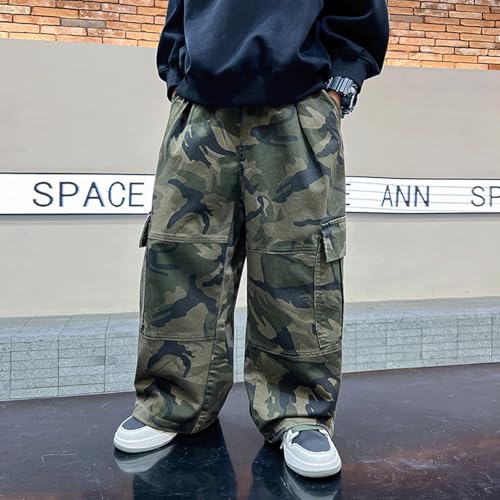 Baggy Jeans Kids Camo Loose Fit Camouflage Wide Leg Jeans Joggers Streetwear Baggy Pants Boys Grunge Cargo with Pockets3
