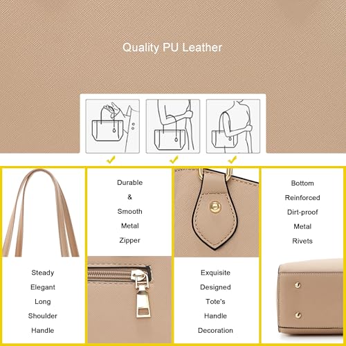 Image of CHICAROUSAL Tote Handbags Purses for Women PU Leather Womens Shoulder Bag | Large Tote Bag for Women, Shoulder Purse, Vegan Leather Purses for Women, Women's Handbags