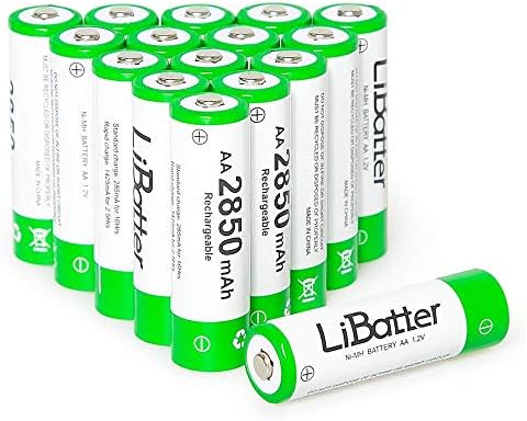 LiBatter 16Pack AA 2850mAh Ni-MH Rechargeable Batteries High Capacity