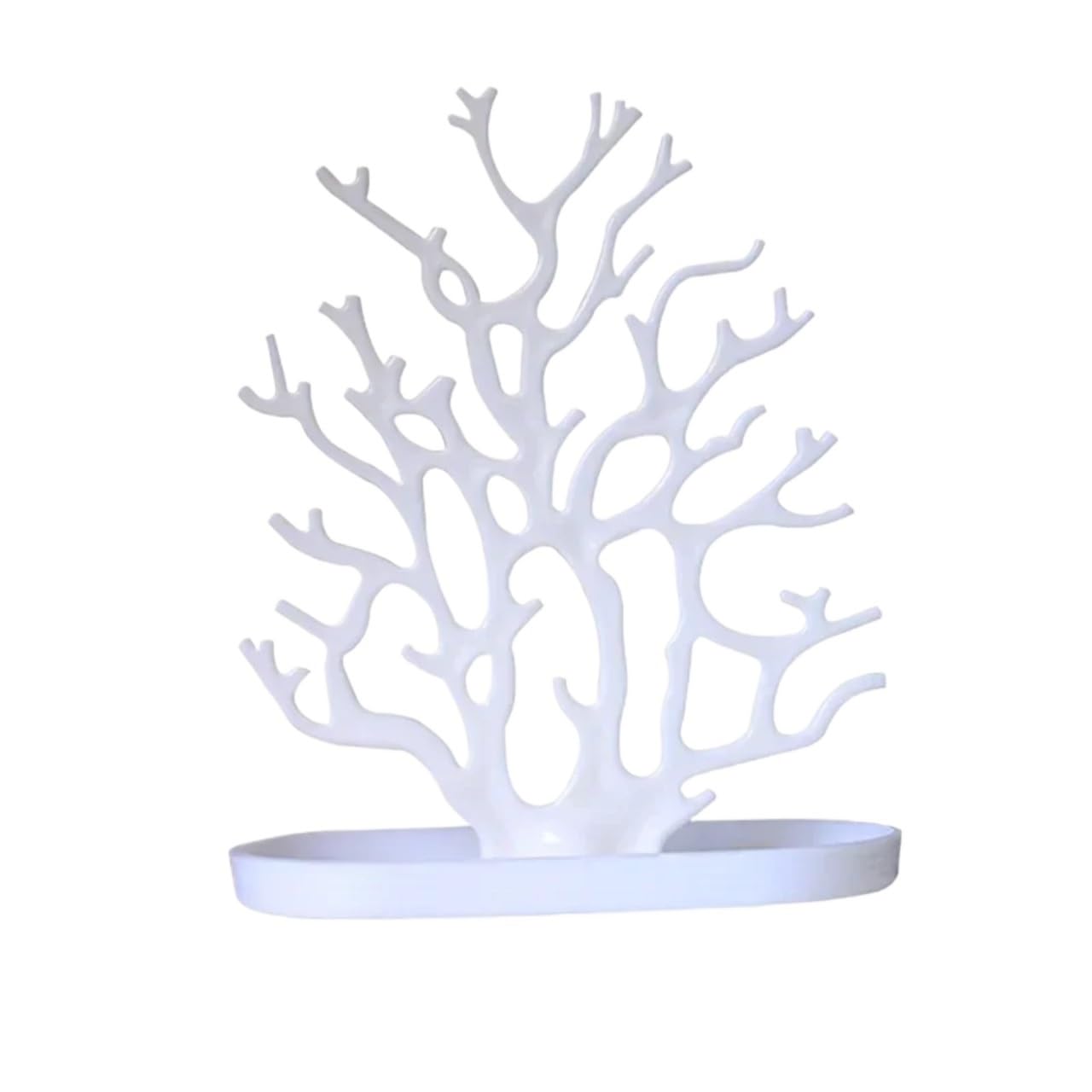 Zymjzbetic Jewellery Tree Black and White Coral Jewelry Display Stand Tray, Earrings, Necklace, Ring, Pendant, Bracelet, Storage(Color 20)