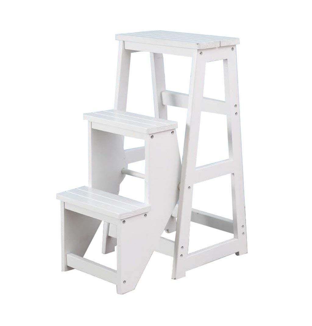 Taburete de escalera de madera plegable para solucionar problemas de espacio