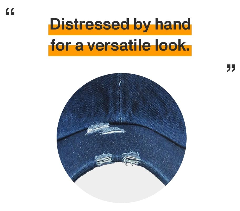 Image of KBETHOS Vintage Washed Distressed Cotton Dad Hat Baseball Cap Adjustable Polo Trucker Unisex Style Headwear