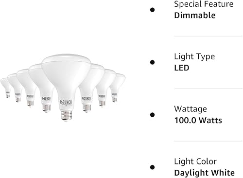 Miniatura 6 de Sunco BR40 Bombillas LED, luz de inundación interior, regulable, luz diurna de 5000 K, equivalente a 100 W, 17 W, 1400 lúmenes, base E26, luz
