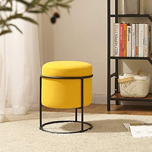 Taburete de tela de algodón nórdico ideal para tu recibidor moderno azul 5