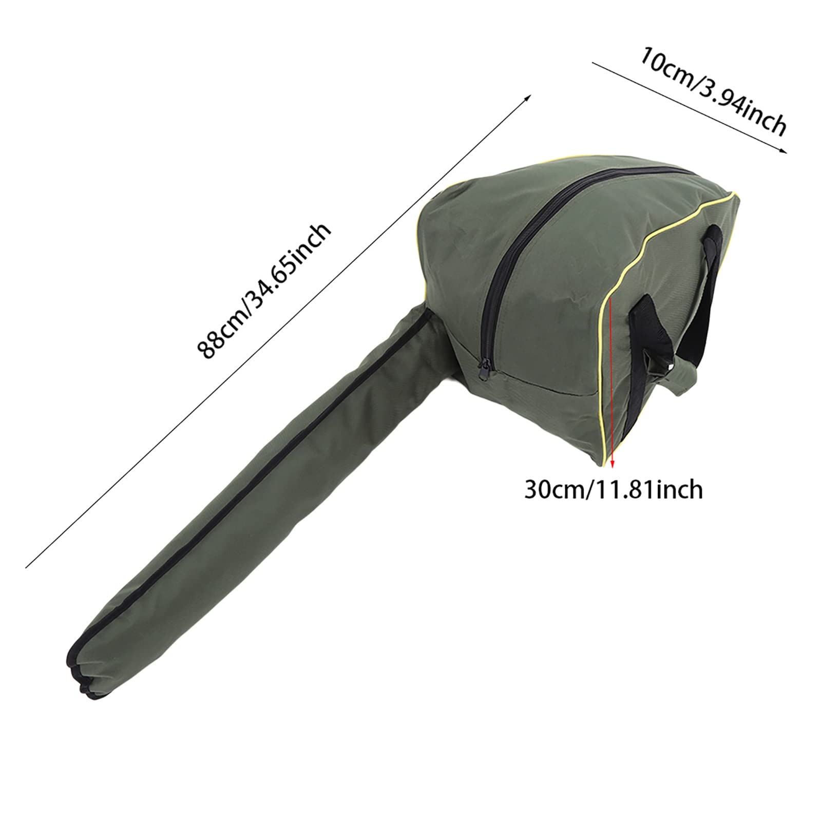 Sac de Rangement pour Outils de Jardin en Toile Oxford, Portable, Vert, 100x29x23 cm, pour Tronçonneuse et Tondeuse à Gazon, avec Compartiments Multiples